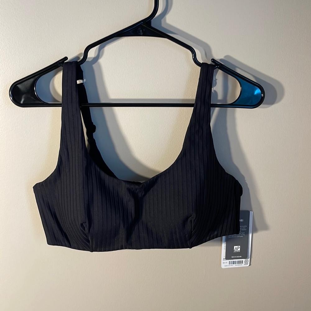 Athleta Black Ribbed Bikini Top